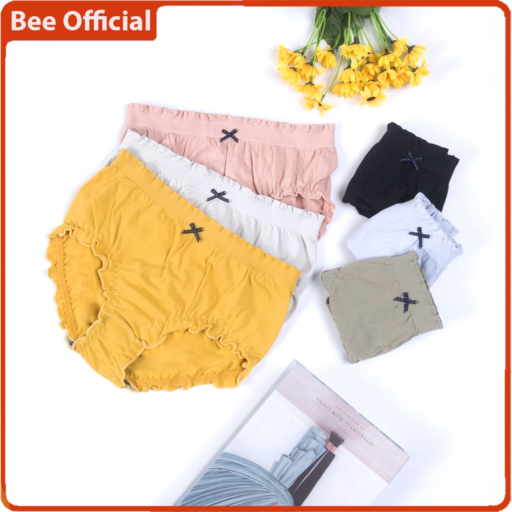 BEE - Celana Dalam Mid Waist Cd Polos Briefs Elastis Import Undies Premium 814