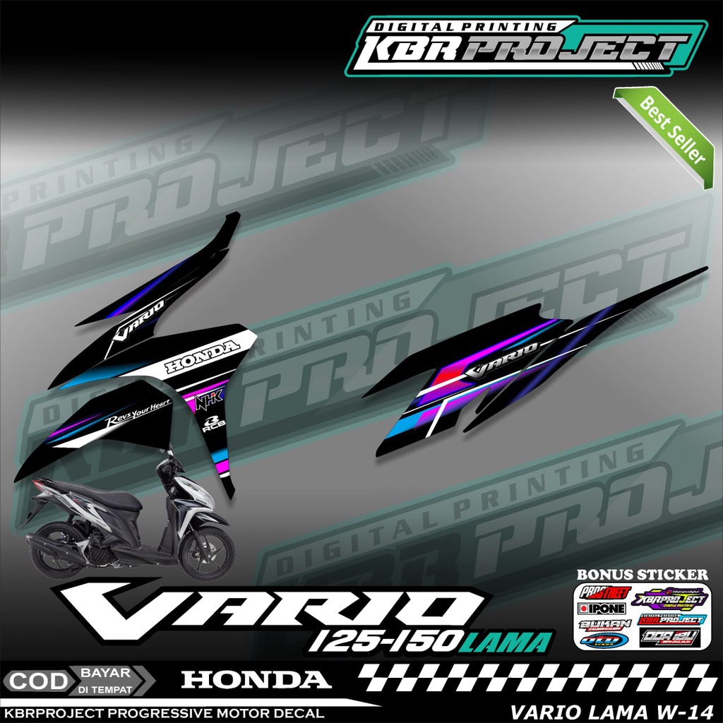 VARIO 125-150 LAMA STIKER SRTIPING MOTOR KEREN LIS VARIASI STIKER MOTOR HONDA RACING W.14 BISA COD