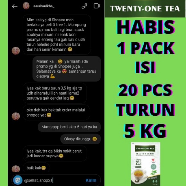 COD TWENTY-ONE TEA SLIMING TEA TEH DIET OBAT DIET TEH PELANGSING OBAT PELANGSING PELANGSING