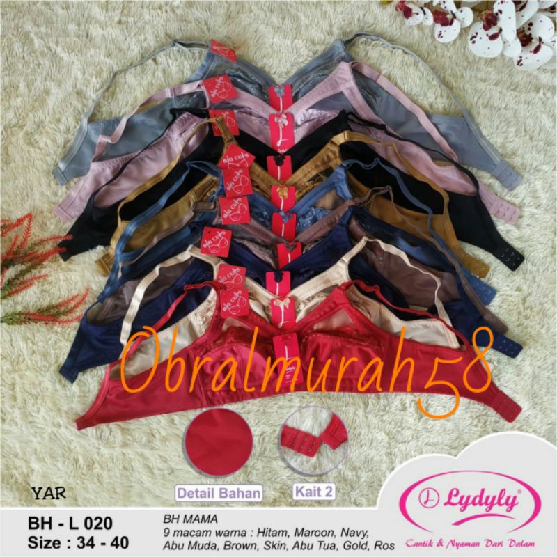 BH LYDYLY BRUKAT L 020//BRA LYDYLY SETENGAH TRANSPARAN TANPA BUSA TANPA KAWAT