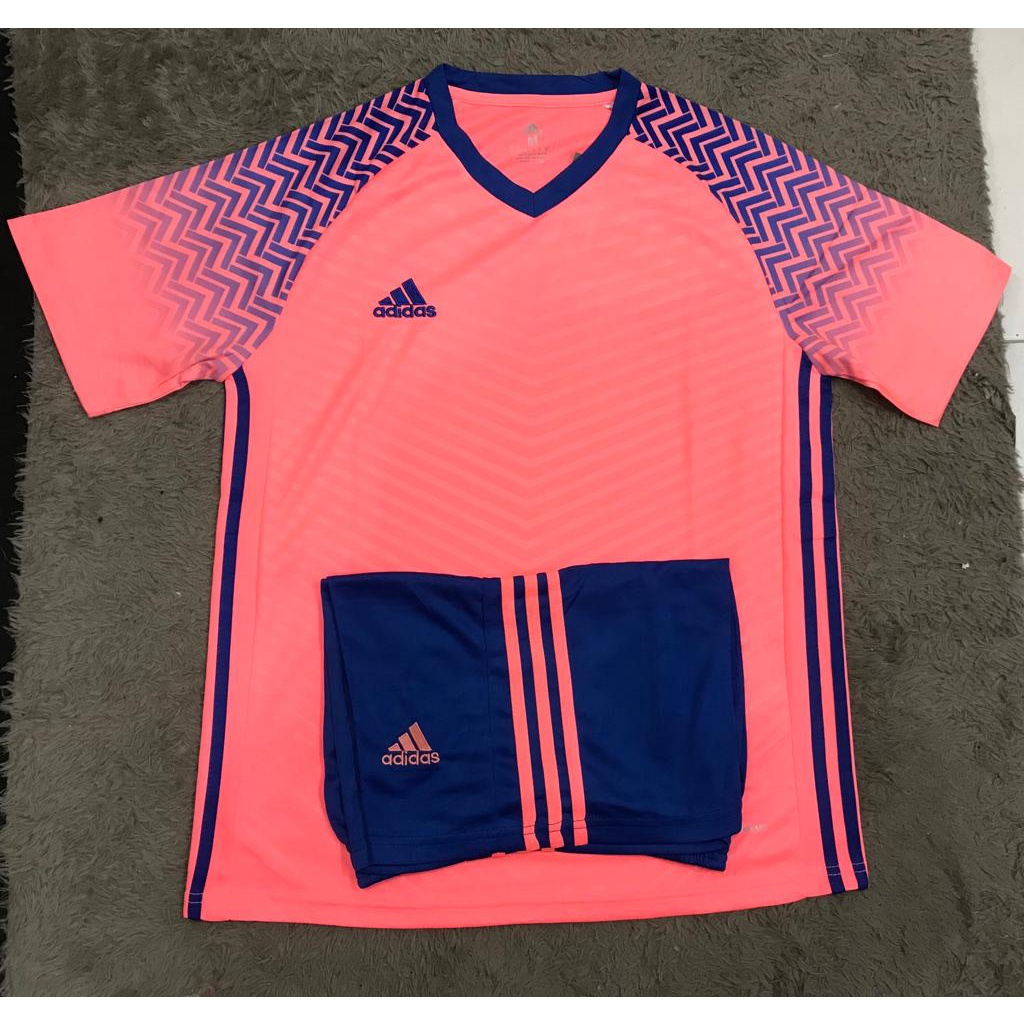 SETELAN BAJU FUTSAL SEPAK BOLA PINK MOTIF NAVY GRADE ORI IMPORT