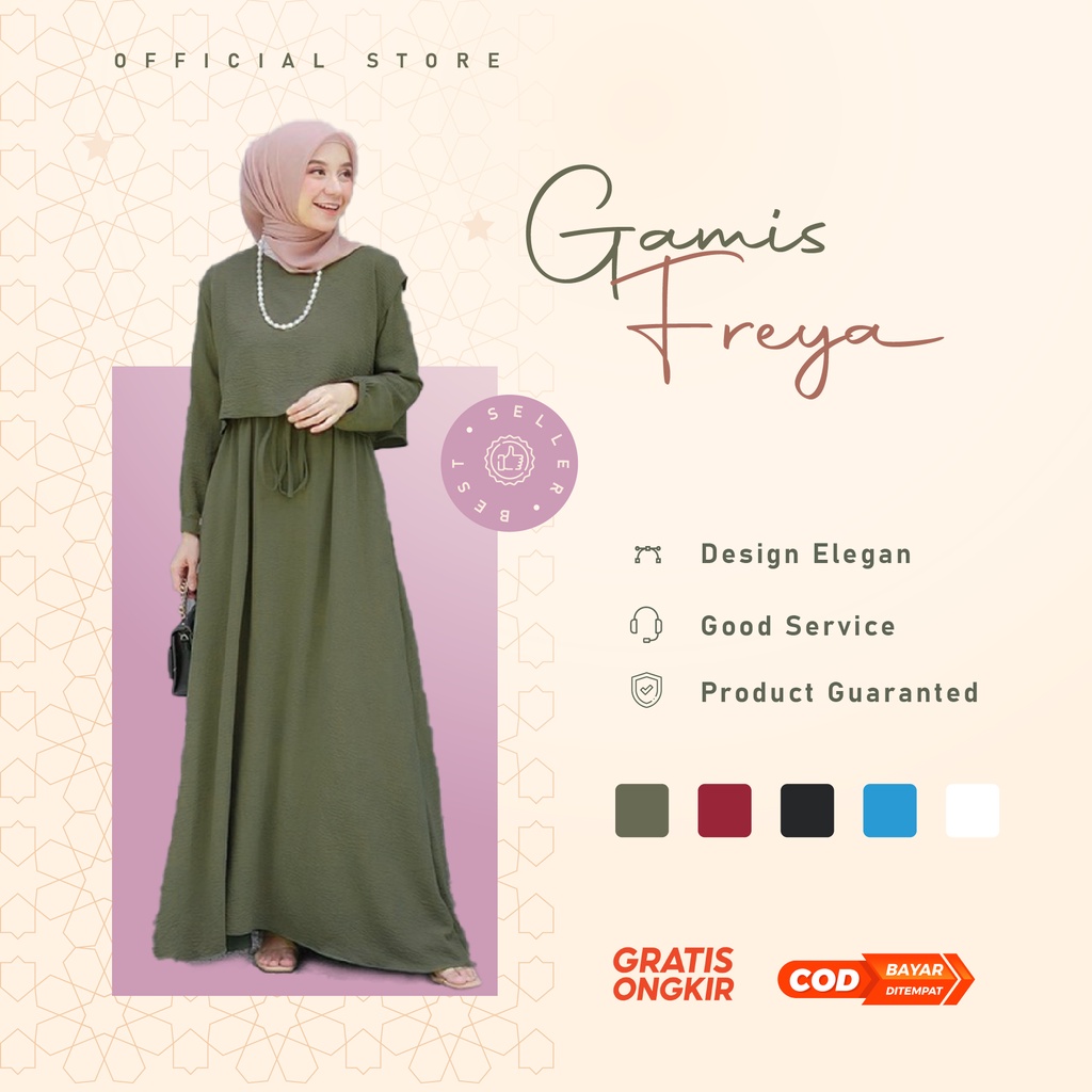 Model Gamis Terbaru 2023 Lebaran/Gamis Crinkle Airflow Crop/Gamis Remaja Kekinian/Gamis Premium