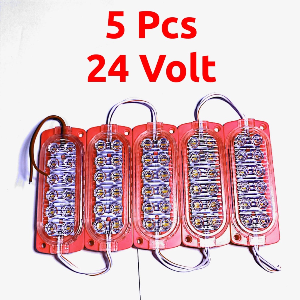 5 Pcs Lampu LED ultrasonic 12 mata 24 volt Lampu kolong truk Lampu Bak truk LED 24 volt
