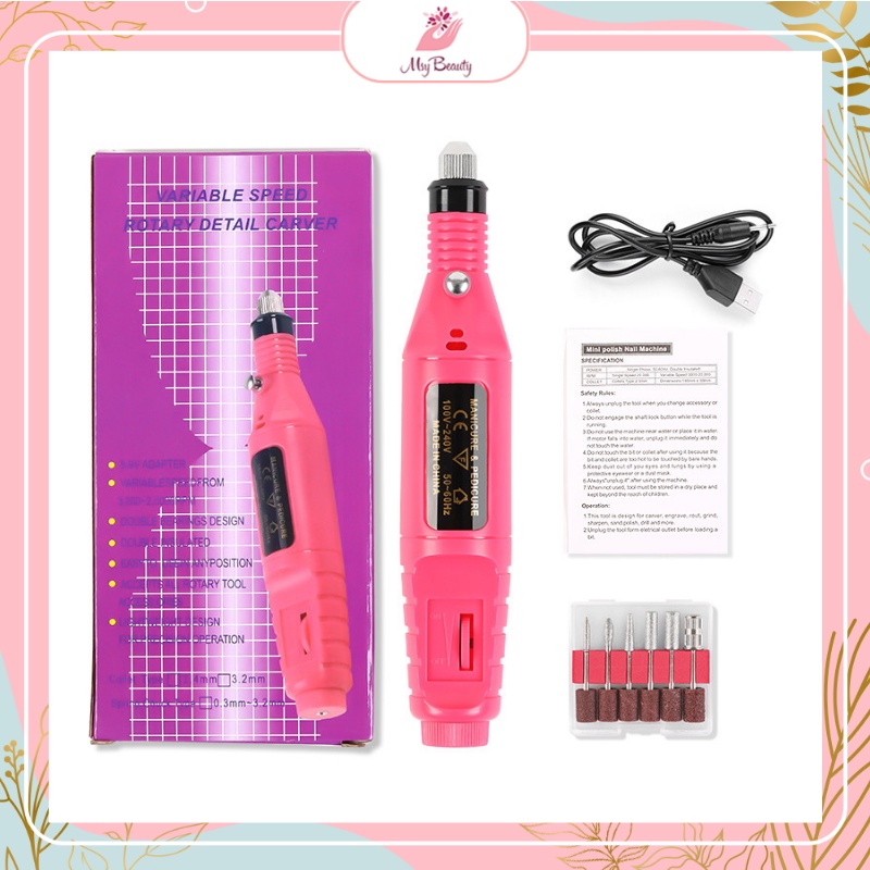 MSY Alat Perawatan Kuku Kutek Elektrik / Nail Art Drill pen/Manicure Machine - USB