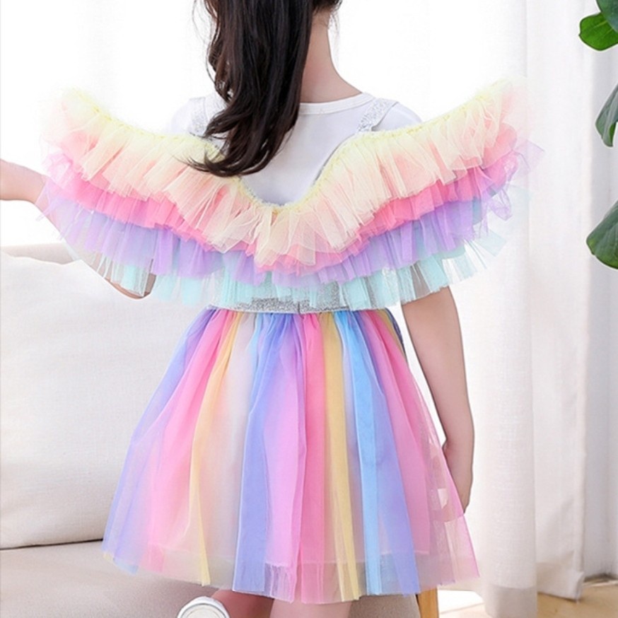 Unicorn Rainbow Tutu Wing Set 4in1 Sayap Unicorn Tutu Rainbow