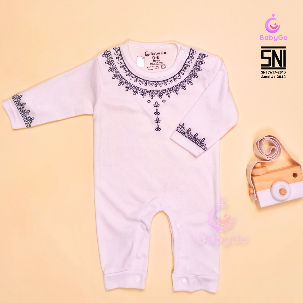 Jumper Panjang Koko Bordir Aqiqah / Baju koko Bayi / Sleepsuit koko bayi bordir