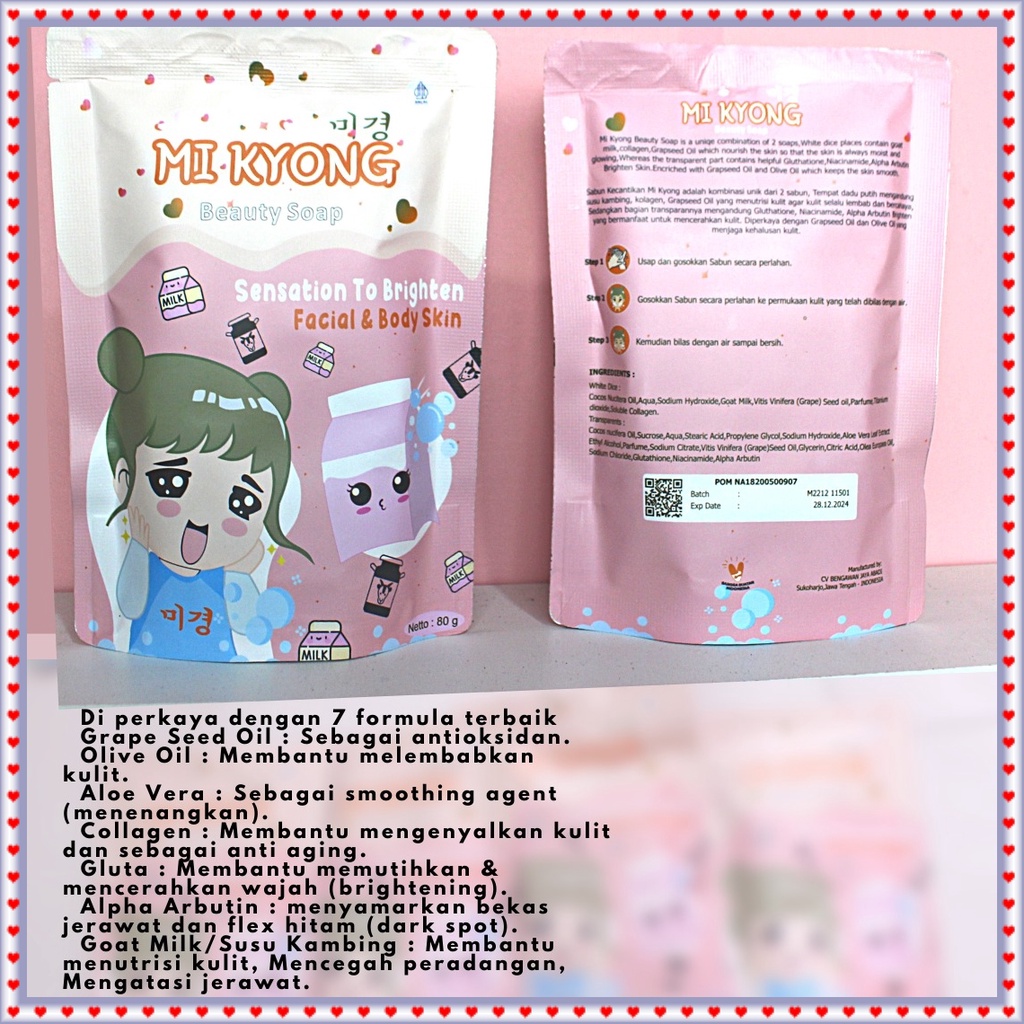 Sabun Mi Kyong | mikyong | sabun Kolagen | Collagen Kemasan Baru @80 Gram