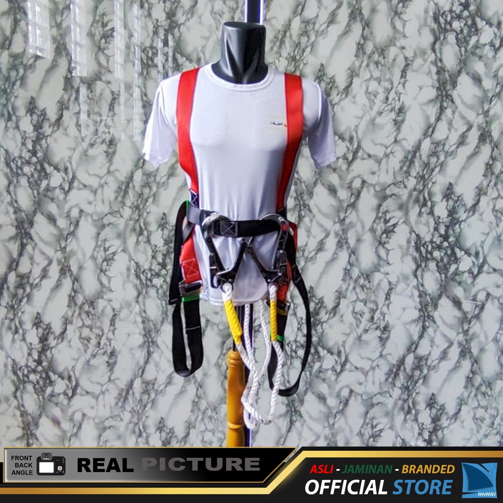 Tali Keselamatan Safety Webbing TANGGUH - Full Body Harness Double Big Hook LEGION