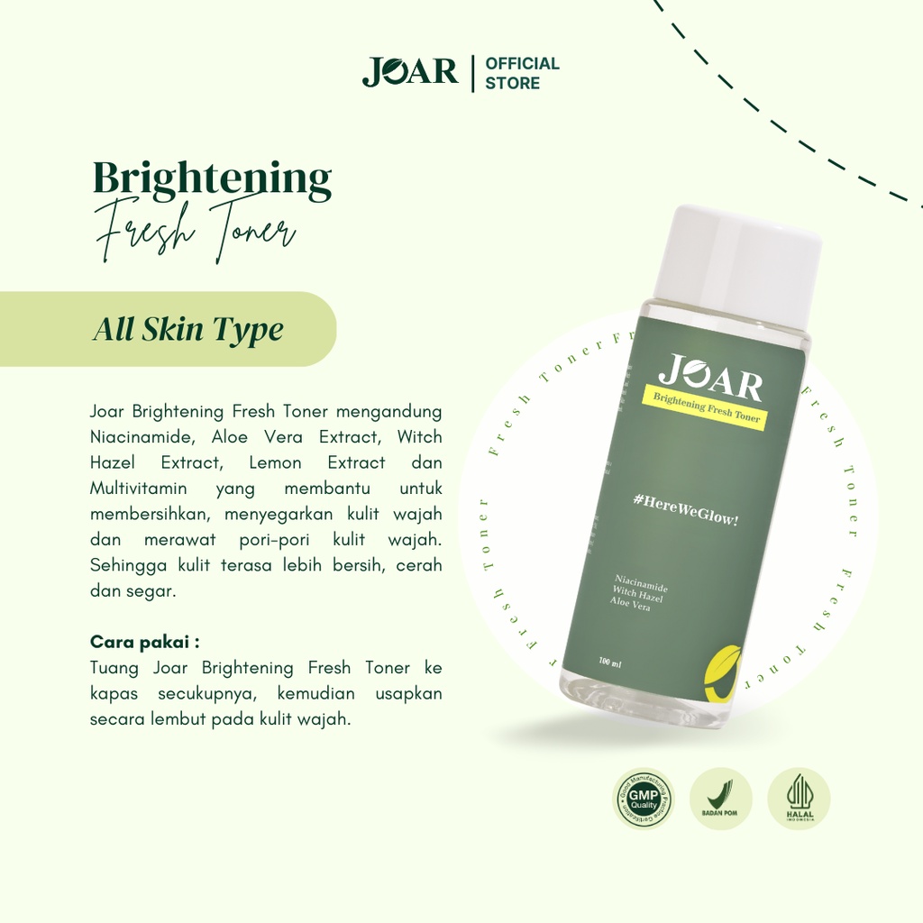 Joar Skincare [2 Pcs] Series Brightening (Soap Bar/Sabun, Serum, Day Cream, Night Cream &amp; Face mist)