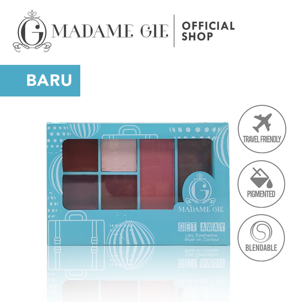 Madame Gie Getaway Make Up Kit | Eyeshadow Lipstick Bronzer Highlighter Pallete