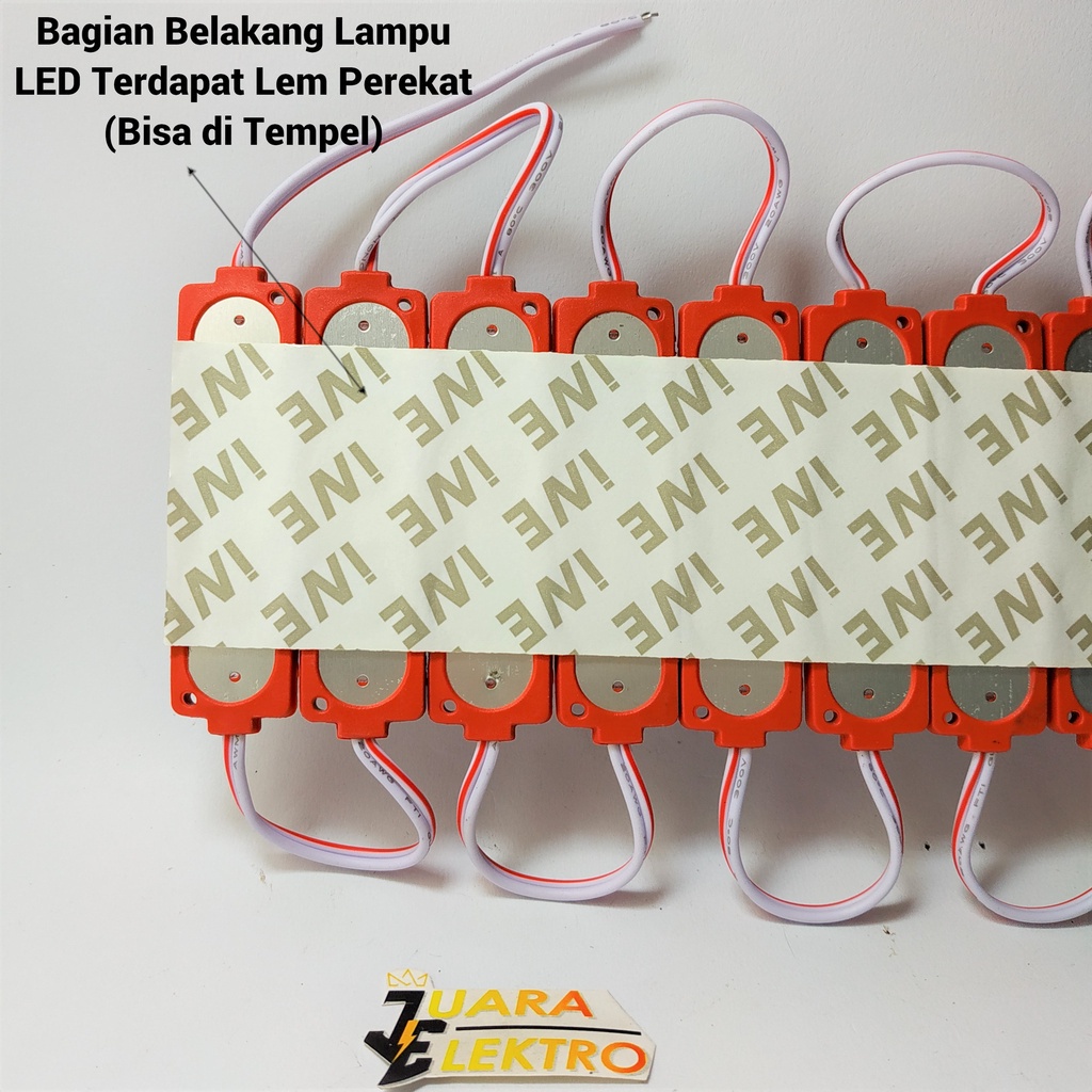 LED MODULE 12V 3 LED Jumbo Nyala Putih, Merah, Kuning, Hijau, Biru