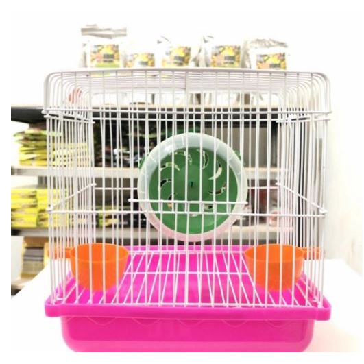 Kandang Hamster HM 13 Tempat Makan Main Kincir Hewan Petak Lucu Rumah