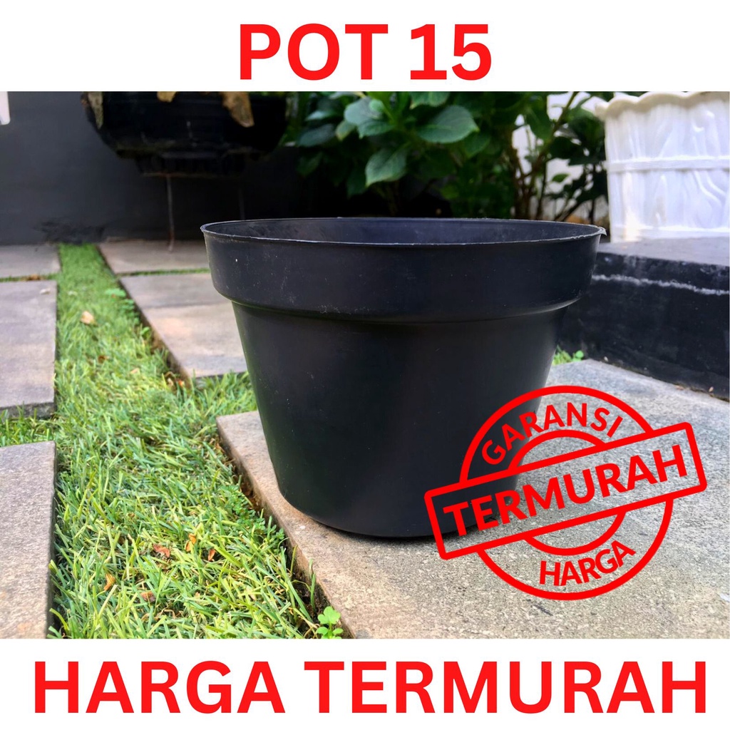 Pot Bunga Murah / Pot Tanaman / Pot Plastik  hitam uk 15 cm