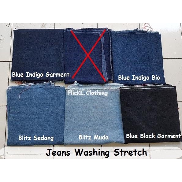 Bahan Kain Jeans Denim Stretch Melar Garment Blitz Bio Washed 1.25M
