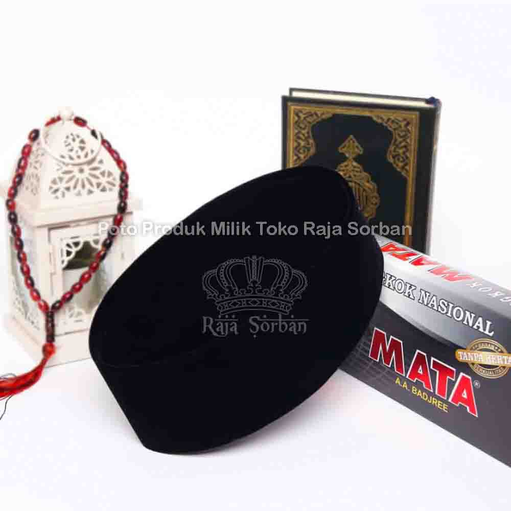Songkok Hitam Premium Merk Mata - Songkok Presiden - Peci Hitam Nasional - Kopiah Hitam Presiden