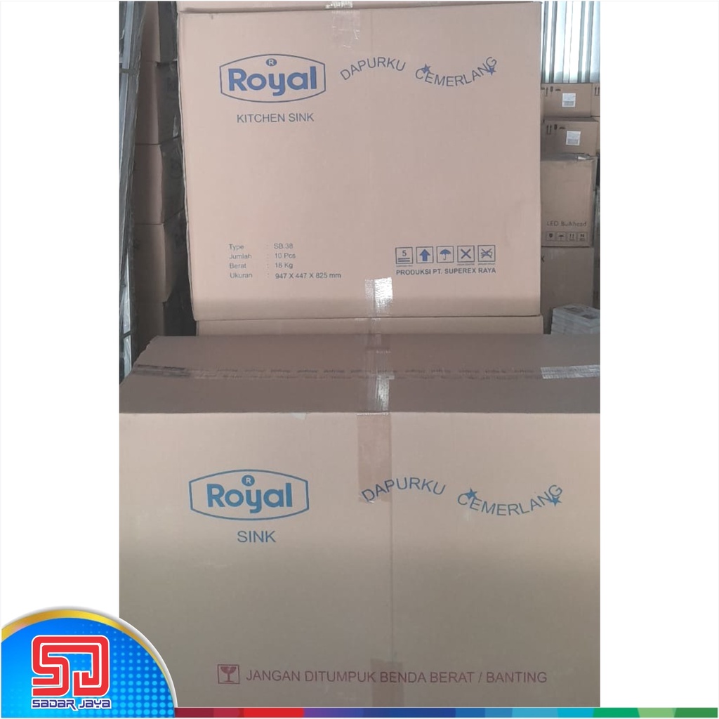 Royal Kitchen Sink SB 38 Wastafel Dapur Bak Cuci Piring Sayap Pengering Stainless Steel SB38