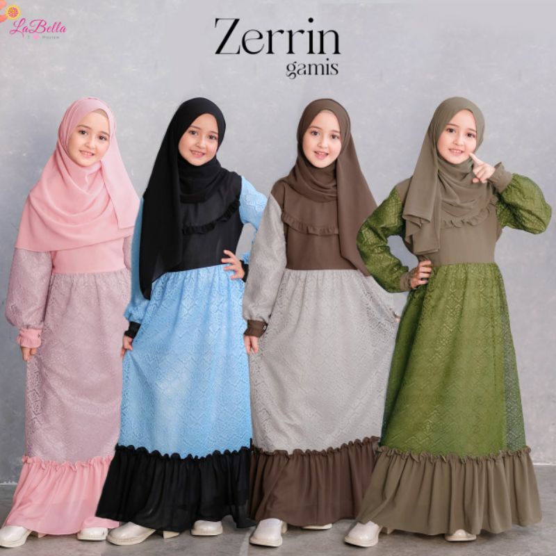 GAMIS ANAK 5-12 TAHUN ZERRIN LABELLA BROKAT