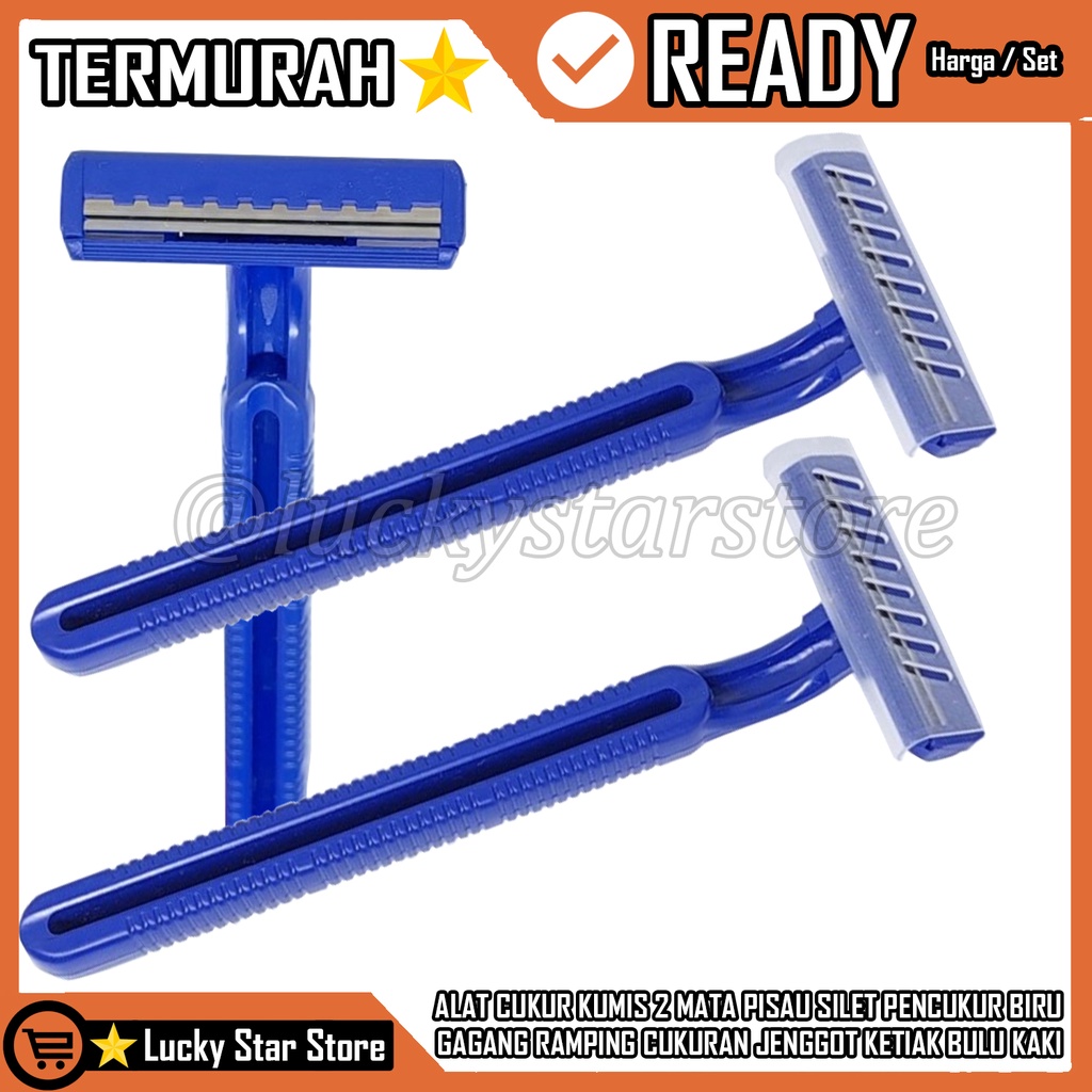 Cukuran Kumis Alat Cukur 2mata  2 Mata  Pencukur Jenggot Manual  Blade Bilah Baris Biru Gillette Goa