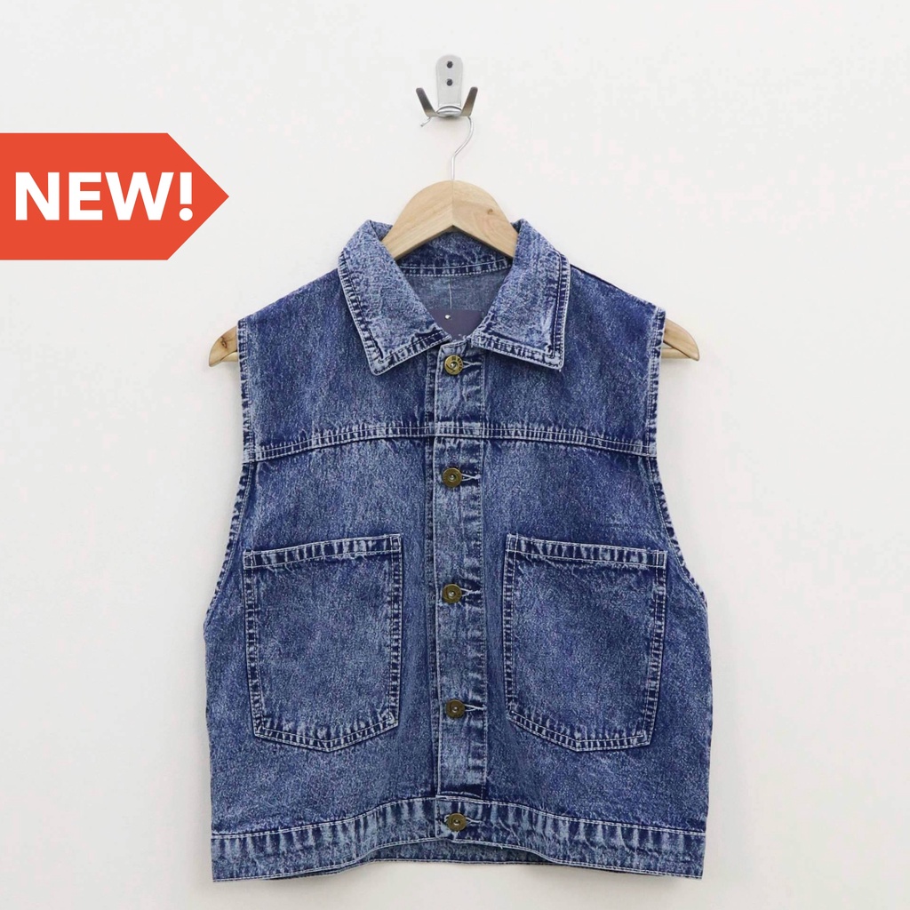 (ORIGINAL) Unra vest jeans top wanita - Thejanclothes