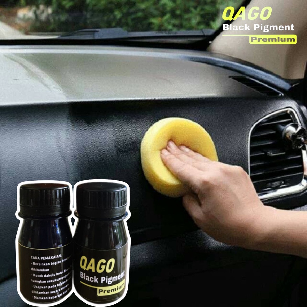 Qago Black Pigment Polish Penghitam Body Kasar Motor &amp; Mobil (Trim Restorer) 50ML