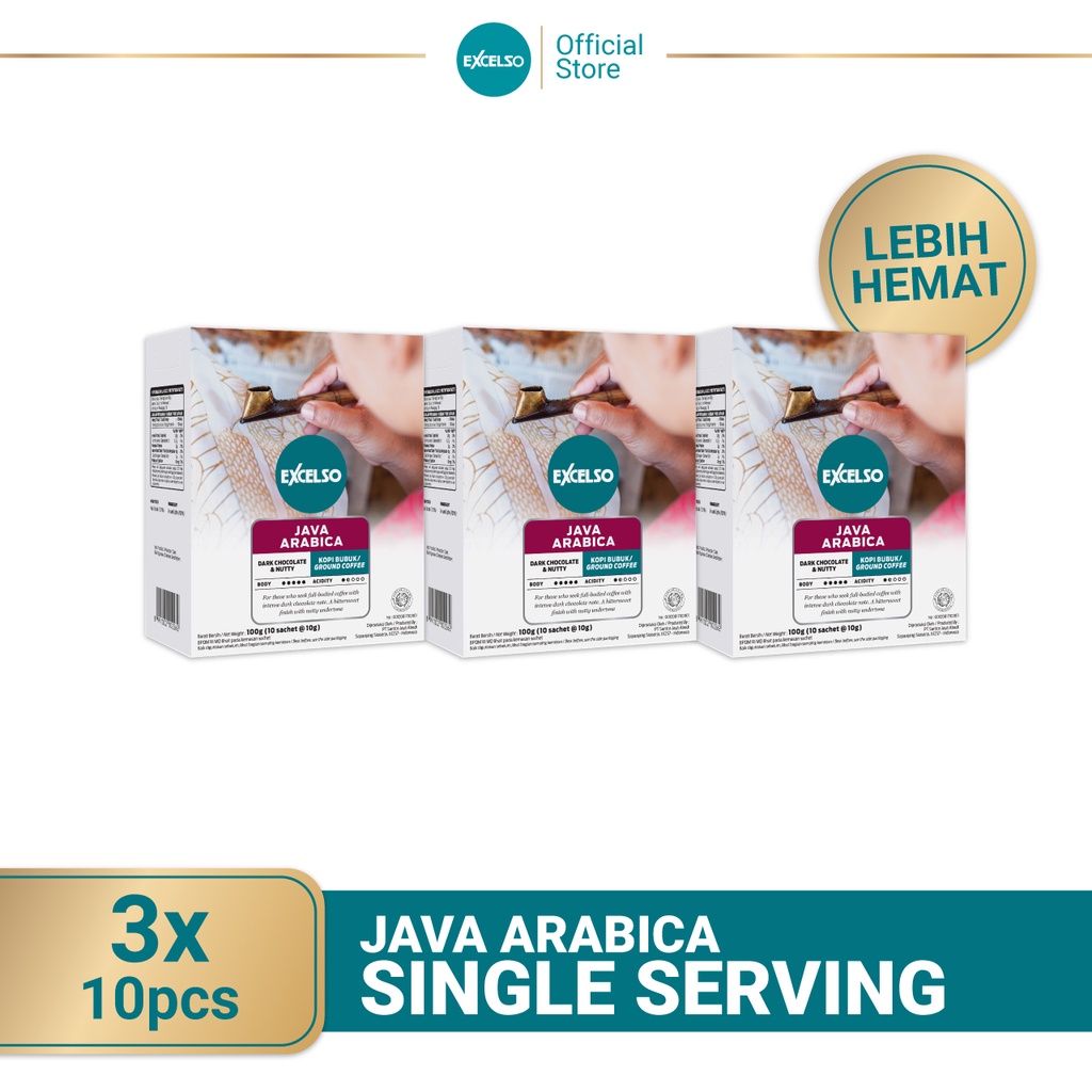 

Excelso Kopi Single Serving Java Arabica Pack of 3 Folding Box