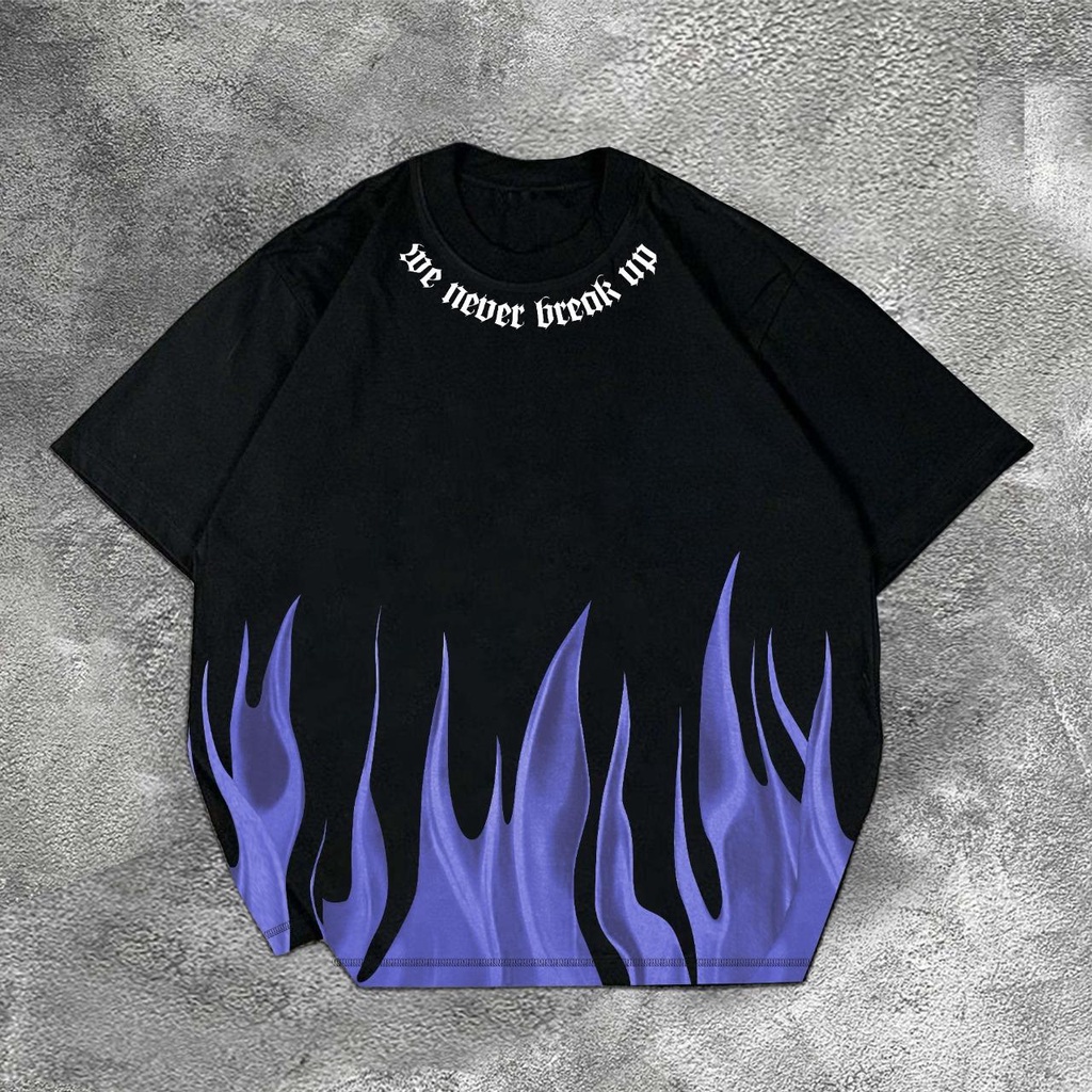 GSC - Kaos Oversize BLUE FIRE Terbaru / Baju Kaos Oversize / T-Shirt Oversize / Baju Kaos Oversize Unisex