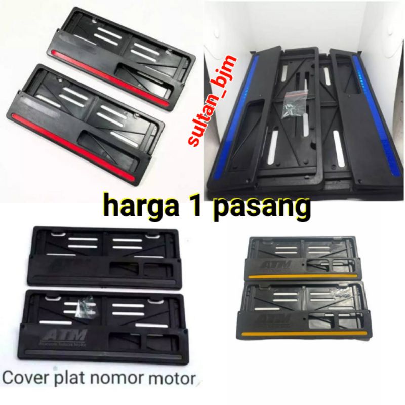 TEMPAT PLAT/COVER NOMOR MOTOR HARGA 1 PASANG+BAUT MOTIF LIST