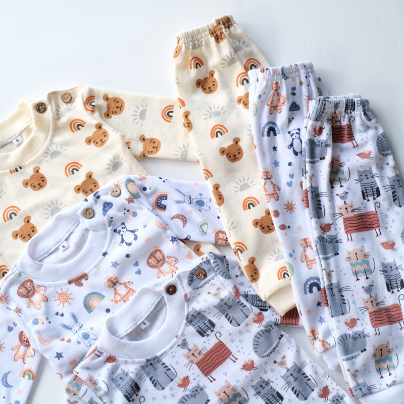 SETELAN PANJANG BAYI/ANAK RIB COTTON FULL PRINTT (BABY/KIDS SET)