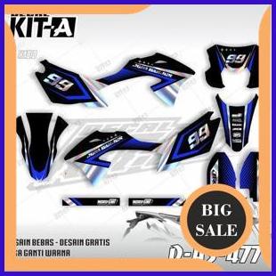 Decal KLX 150 BF MOTIF RACING BIRU  HOLOGRAM D-A3-477 1M4R23 tools n parts