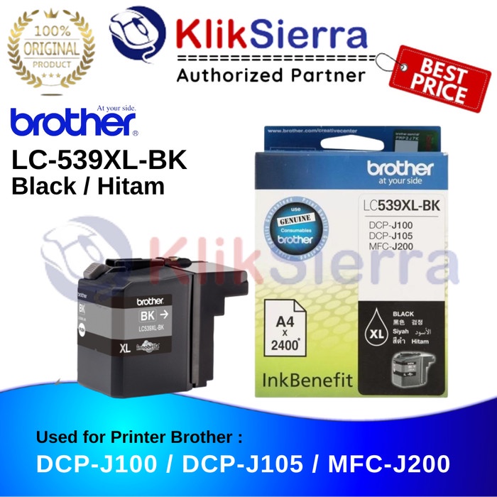 Terlaris Tint Brother Tinta Lc539Xl Bk Lc539Bk Original Lc-539Xl Black