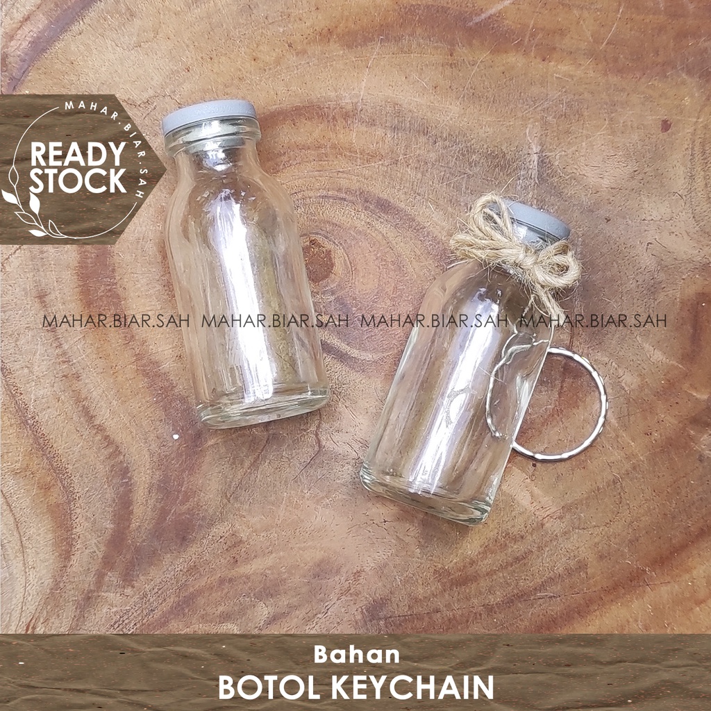 RS Botol Kaca Vial 15ml TUTUP KARET / Gantungan Kunci / Keychain / Gantungan Kunci / Souvenir / DIY