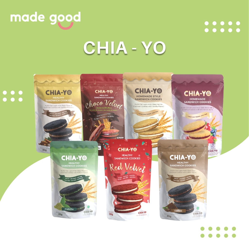 

Chia-Yo Sandwich - Cookies Coffee Matcha Berries Spekuk Vanilla Velvet Vanilla