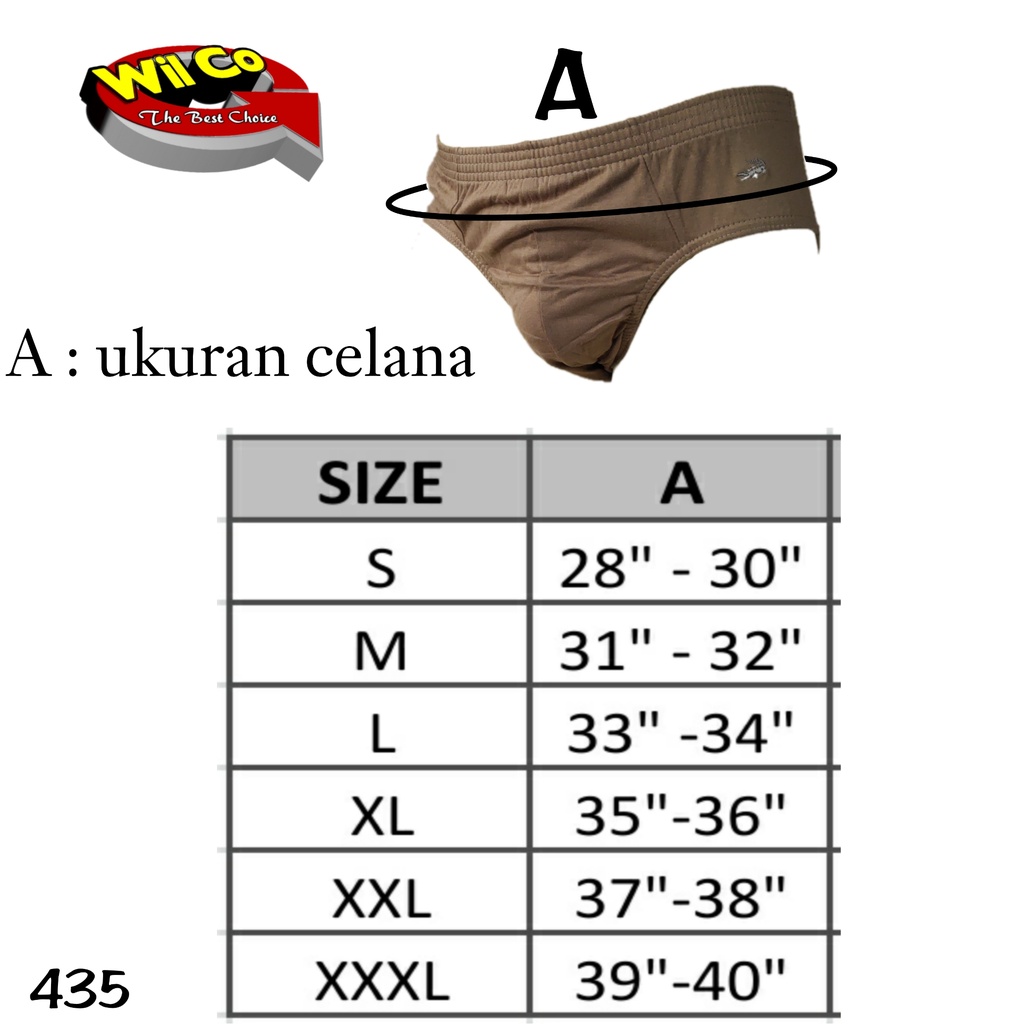 K435T - (DIJUAL PER 1 BOX ISI 3 Pcs) CELANA DALAM PRIA SEGITIGA CROCODILE JUMBO SIZE M - XXXL