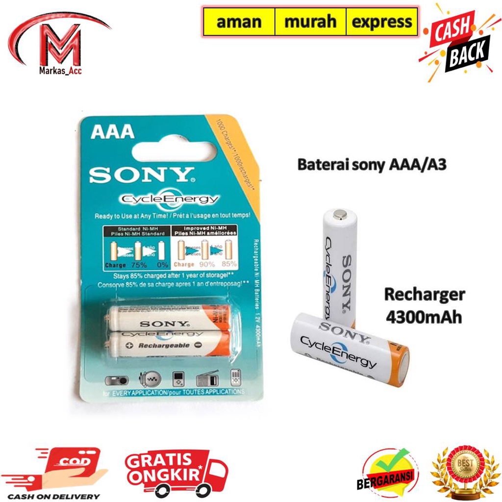 Baterai Charger Sony AAA / Batre Charger Sony AAA 4300 Mah