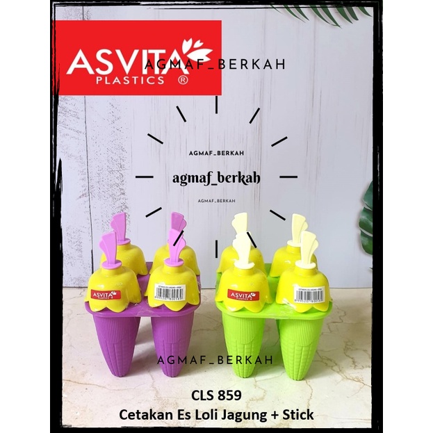 Cetakan es krim stik/cetakan es loly Jagung + stik Asvita