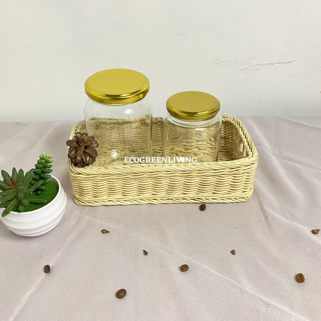 TEMPAT TOPLES ROTAN / NAPKIN RATTAN / TRAY RATTAN MINI / KOTAK SESERAHAN SIZE 25X13X7 CM