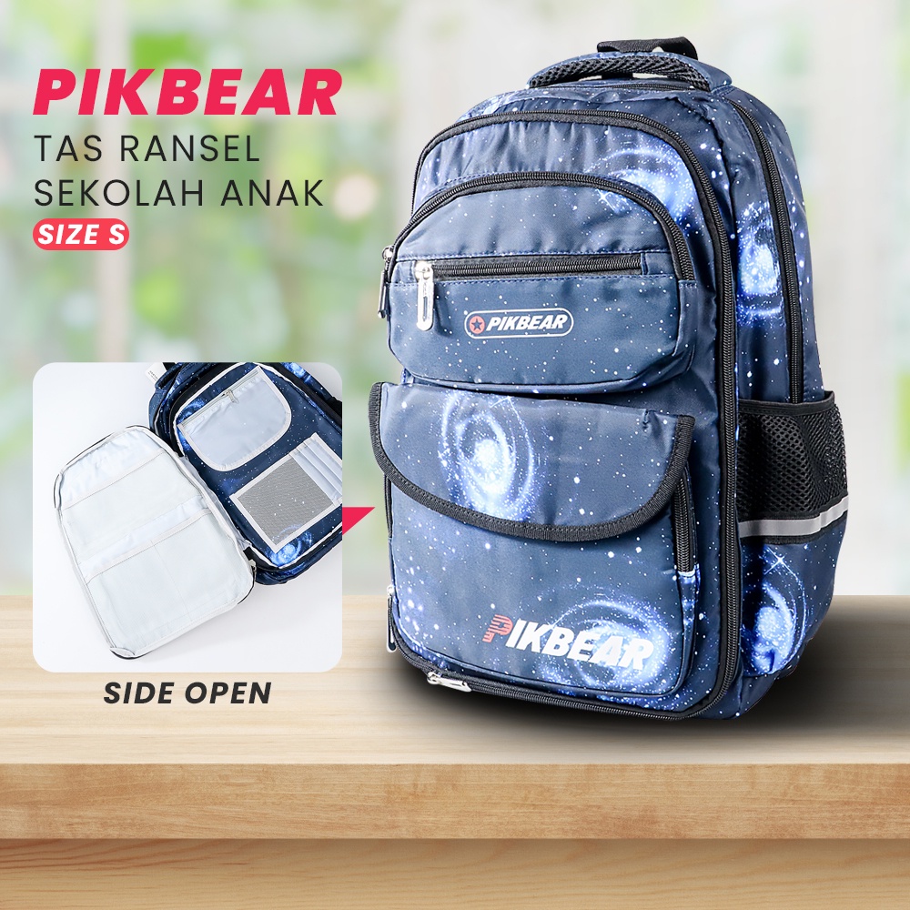 Pikbear Tas Ransel Sekolah Anak Side Open Size S - PK-0923 - Blue