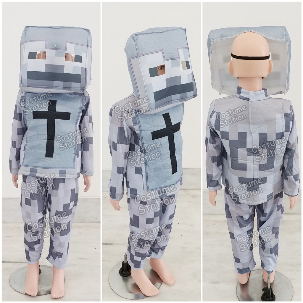 Kostum Minecraft Skeleton Knight / Costume Game Mainan anak
