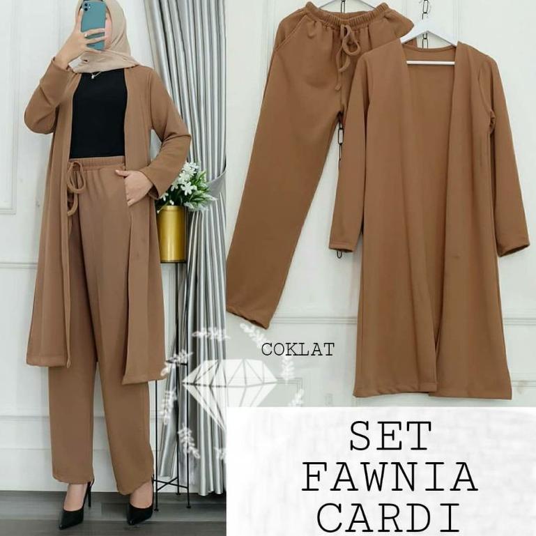 [COD] RW60 Set Fawnia Cardigan / remaja/muslima/bisa digunakan bumil dan busui 5248