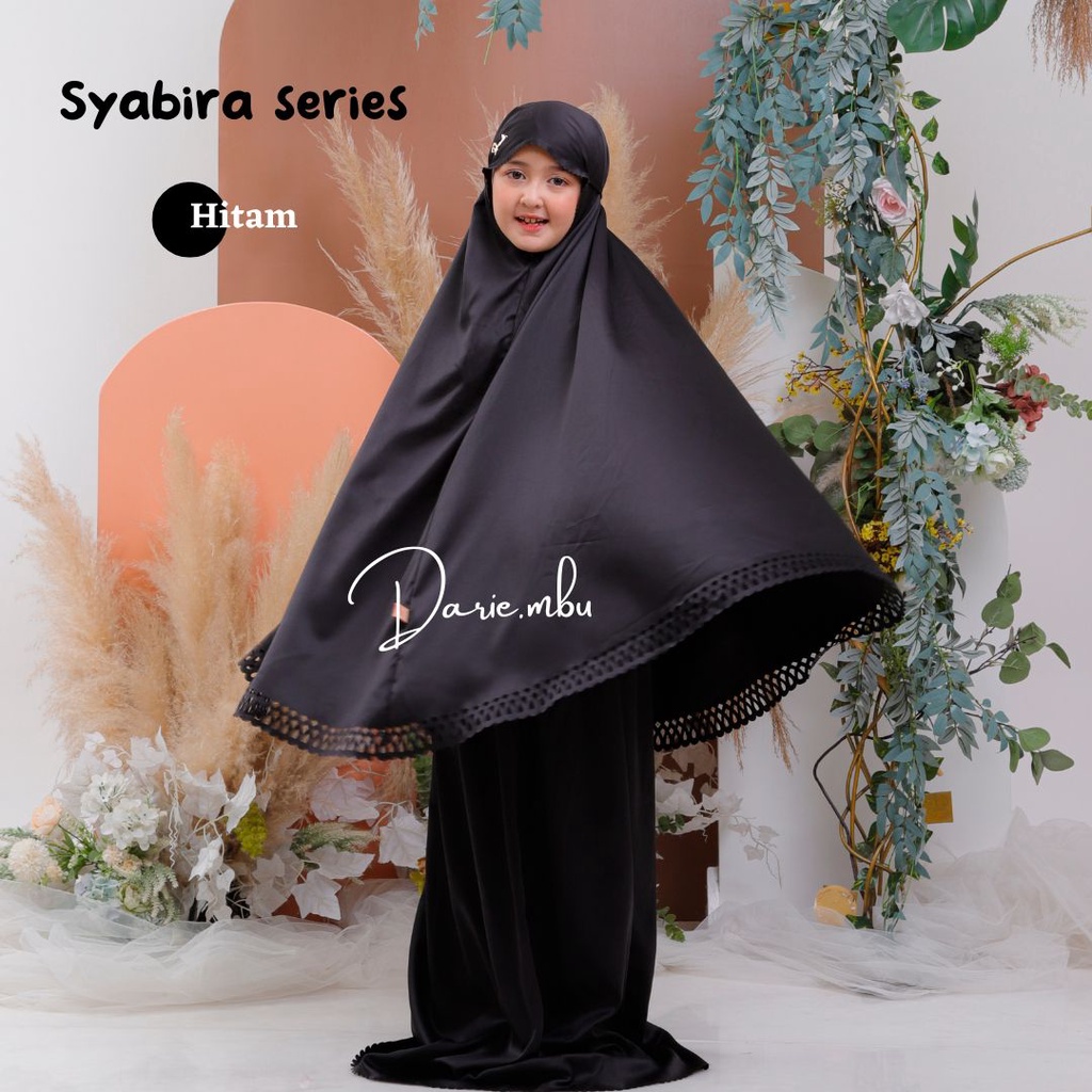 Mukena Anak Mewah Lasercut Sutra Velvet Daily Syabira Series 2in1