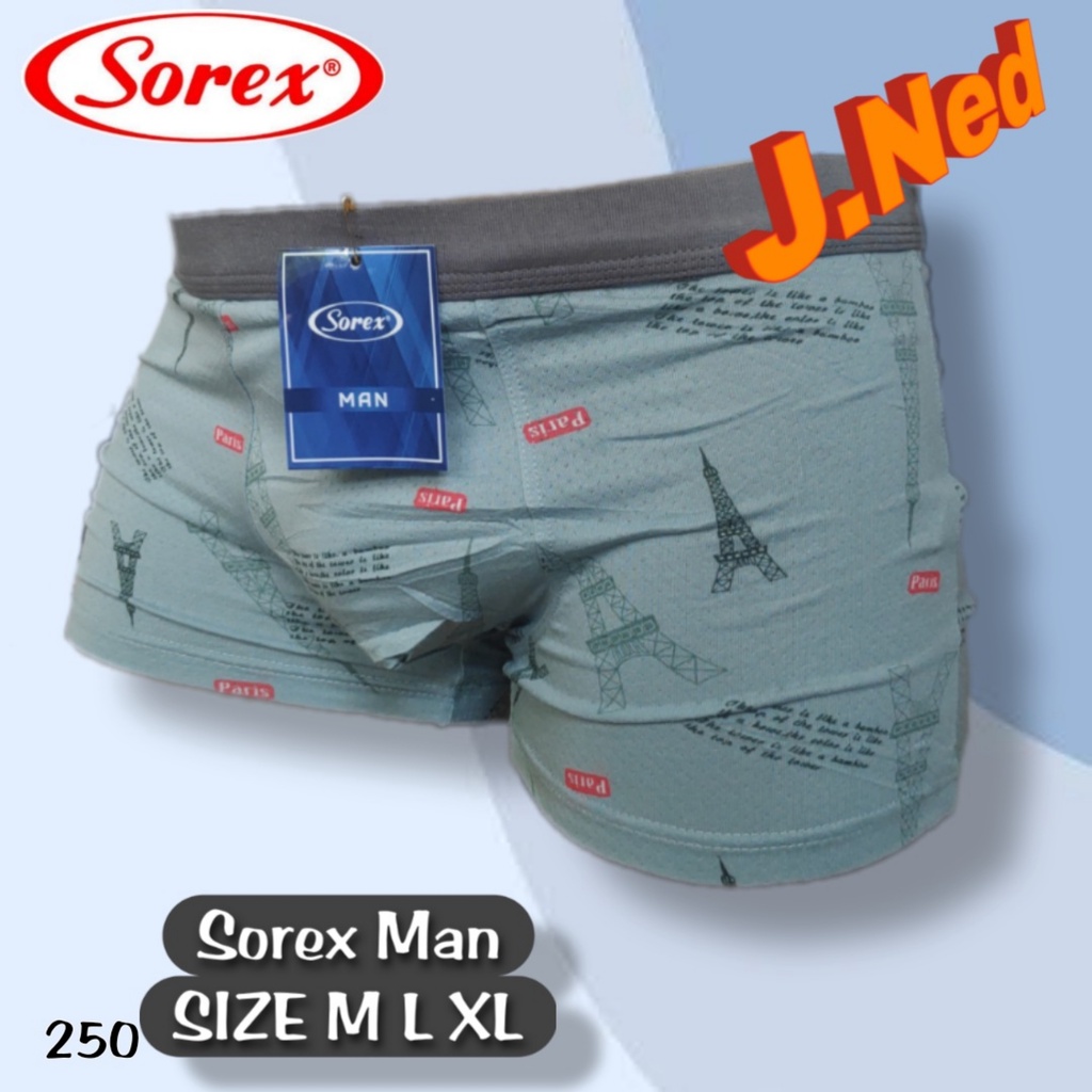 J250D PERBOX ISI 2 PCS BOXER SOREX CELANA DALAM PRIA BOXER DENGAN GAYA MODERN SIZE M - XL