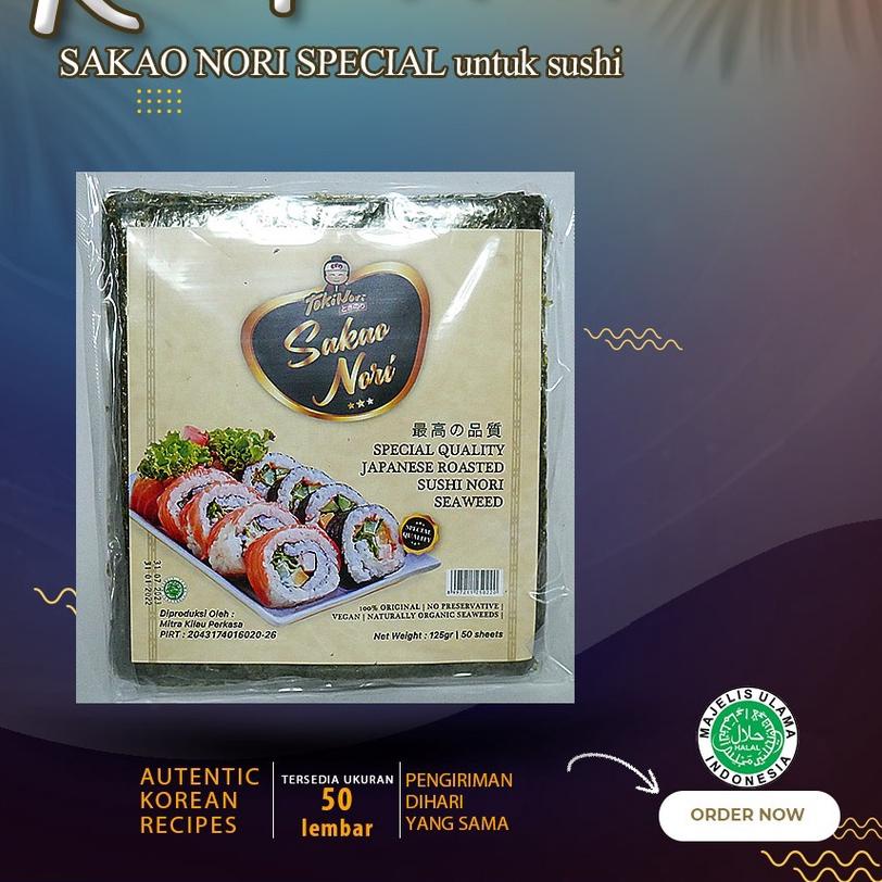 

☆ Special Sakao Nori Sushi Nori Seawees 125 Gram Kimbab Roasted Seaweed ♀