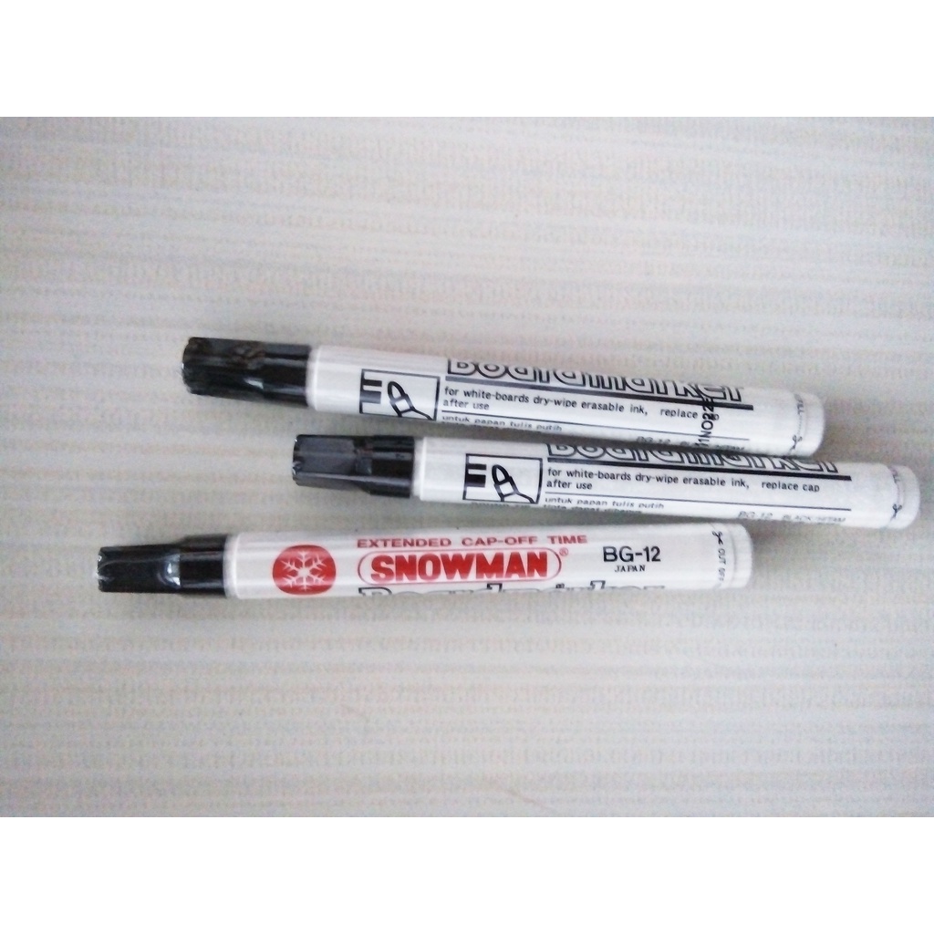 

SPIDOL PAPAN TULIS WHITEBOARD MARKER SNOWMAN (BISA DIHAPUS) ECER SATUAN