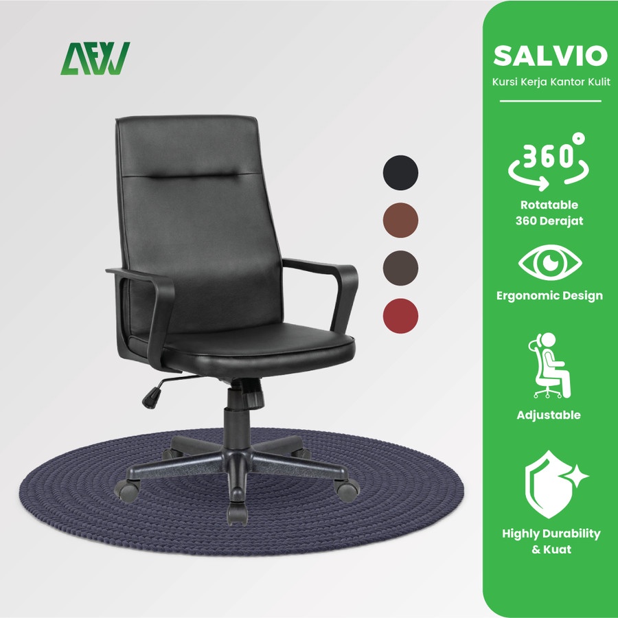 SALVIO Kursi Kerja Kantor Kulit Office Working Gaming Chair