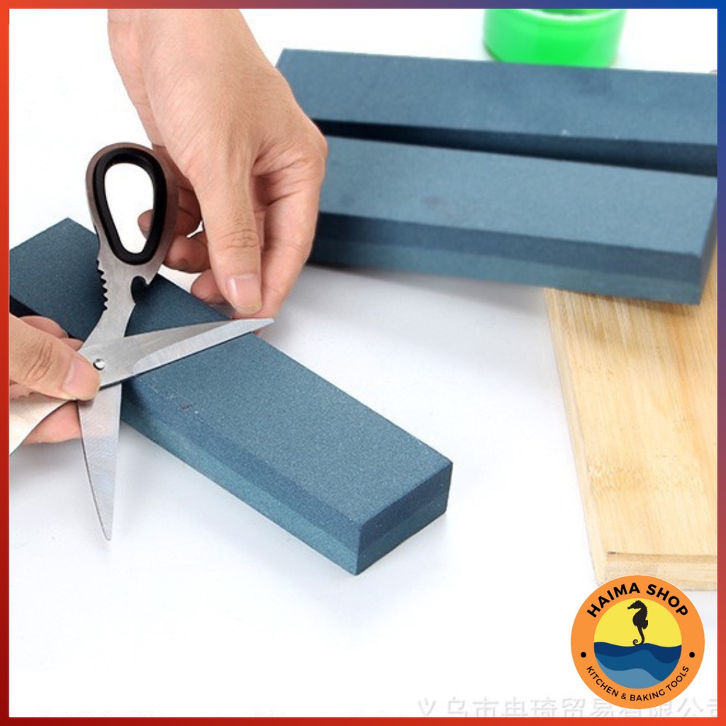 Batu Asah Asahan Pisau 2 Sisi Tajam/Pengasah Pisau Halus Kasar Batu Asli Penajam Gunting Pisau