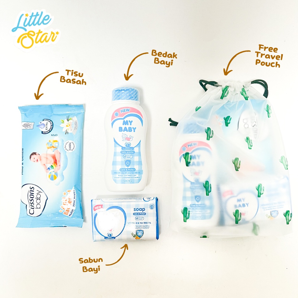 LS 3in1 Newborn Baby Gift Set Bag Paket Perlengkapan Mandi Bayi Baru Lahir