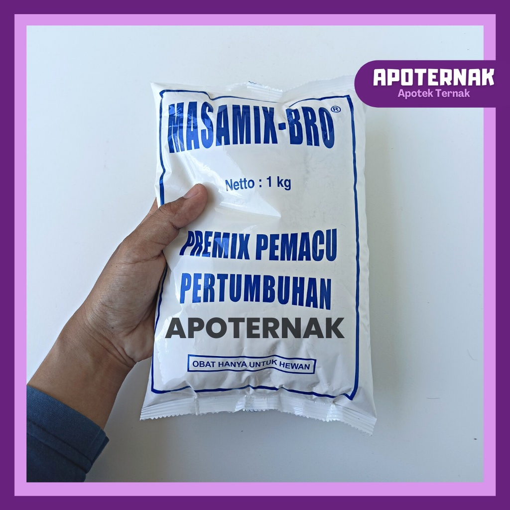 MASAMIX BRO 1 kg | Premix Broiler Pemacu Pertumbuhan Ayam Pedaging Broiler | Lebih Cepat Gemuk | Bobot Ayam Naik