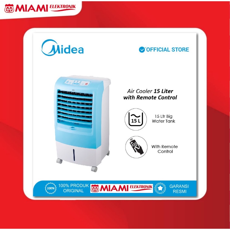 Midea Air Cooler 15 Liter AC120-15F - Remote Control - Timer 7 jam - Hijau