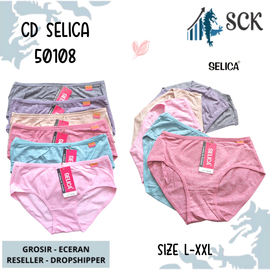 CD Wanita SELICA 50108 Bahan Katun / Pakaian Dalam Wanita Seamless / Celana Dalam Selica Halus