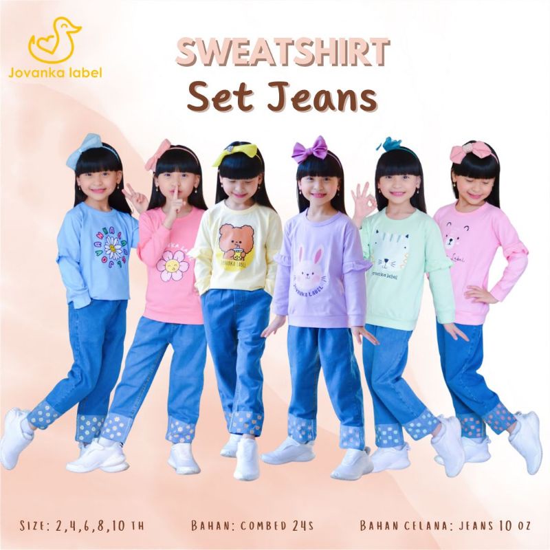ONE SET JEANS ANAK PEREMPUAN 2-10 TAHUN